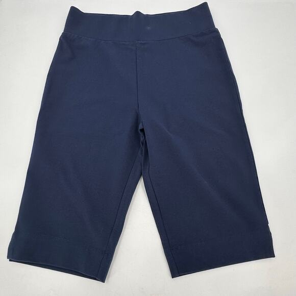 LOGO Layers by Laurie Goldstein Bermuda Pull On Shorts NAVY BLUE Womens XSP - Picture 1 of 6